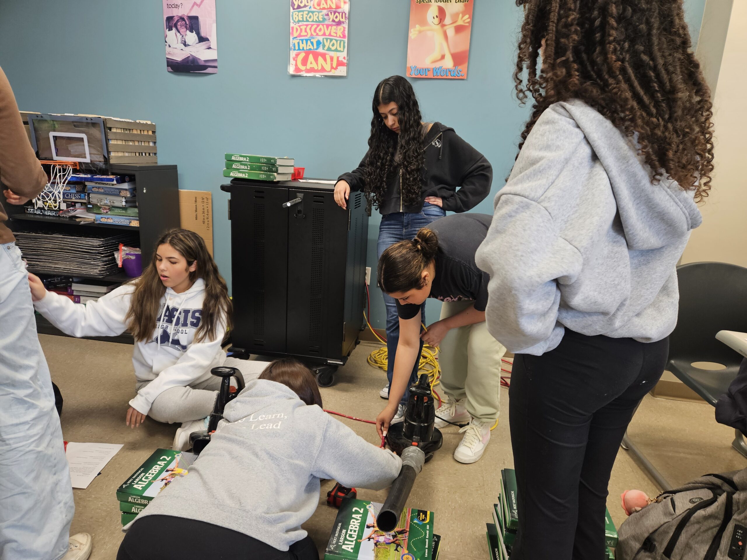 students launching projectiles